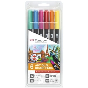 ROTULADOR TOMBOW ABT  SET 6 DERM  TESTED COLOURS