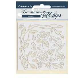 DECORATIVE CHIPS STAMPERIA 14x14 PASSION ROSES