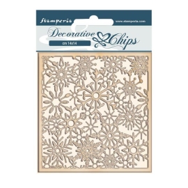 DECORATIVE CHIPS STAMPERIA 14x14 WINTER TALES SNOWFLAKES