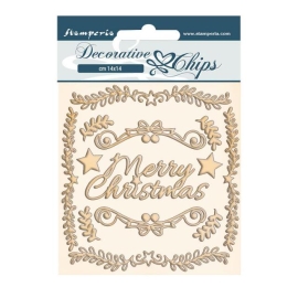 DECORATIVE CHIPS STAMPERIA 14x14 PINK CHRISTMAS FRAMES