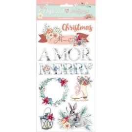 CHIPBOARD STAMPERIA 15x30 AMOR MERRY CHRISTMAS