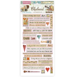 CHIPBOARD STAMPERIA 15x30 ATELIER QUOTES
