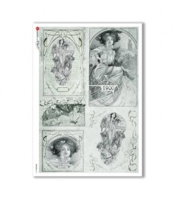 PAPEL ARROZ PAPERDESIGNS A3 MUJERES 1900