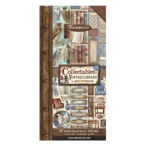PAPEL SCRAP STAMPERIA COLLECTABLES 15x30 VINTAGE LIBRARY