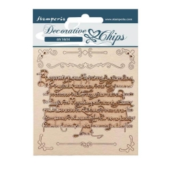 DECORATIVE CHIPS STAMPERIA 14x14 VINTAGE LIBRARY LETTERE