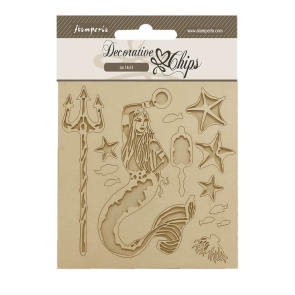 DECORATIVE CHIPS STAMPERIA 14x14 SONGS OF THE SEA SIRENA