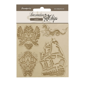 DECORATIVE CHIPS STAMPERIA 14X14 SONGS OF THE SEA VELERO